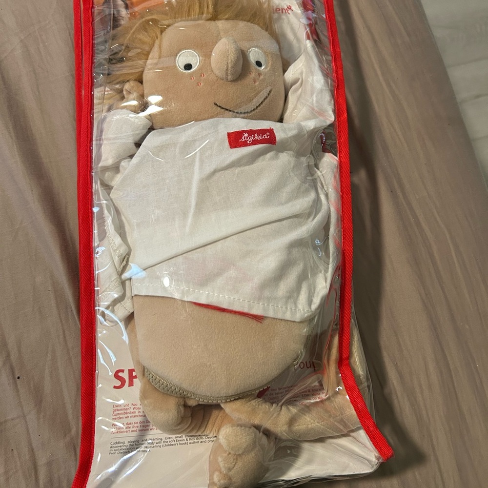 Educational Plush Toy with White and Brown